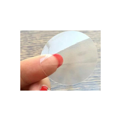 100 Adet Yuvarlak Şeffaf Kapatma Etiketi 3x3 Cm