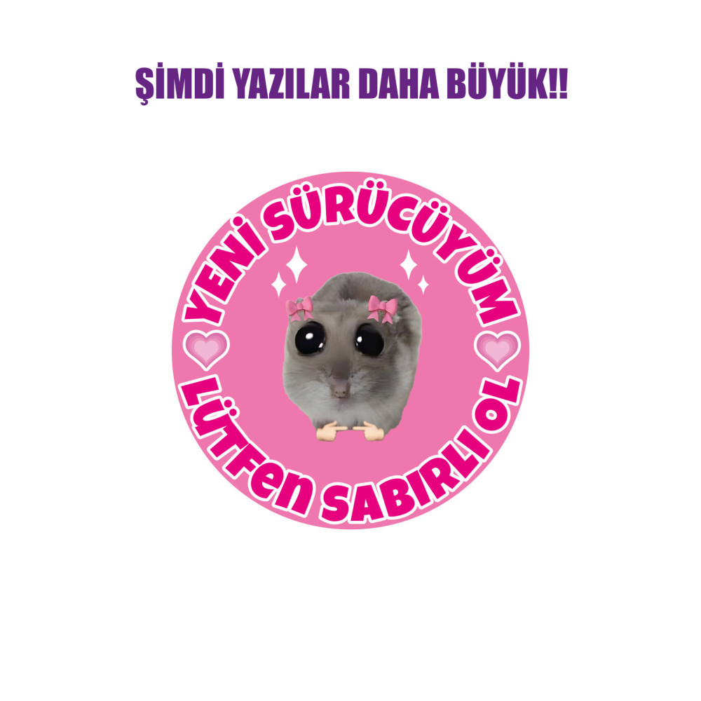 Acemi Sürücü Sticker - 16x16 Cm Su Geçirmez Yüksek Çözünürlük