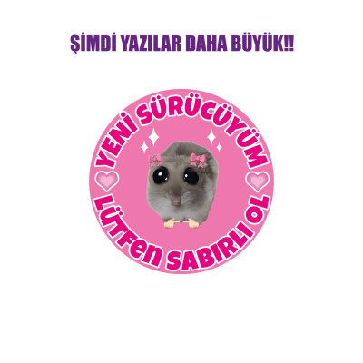 Acemi Sürücü Sticker - 16x16 Cm Su Geçirmez Yüksek Çözünürlük