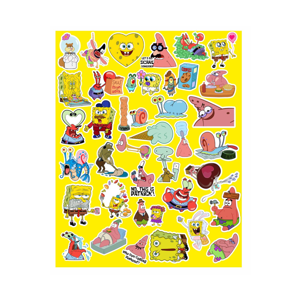 Sünger Bob Kare Şort Seri 4 Sticker Seti