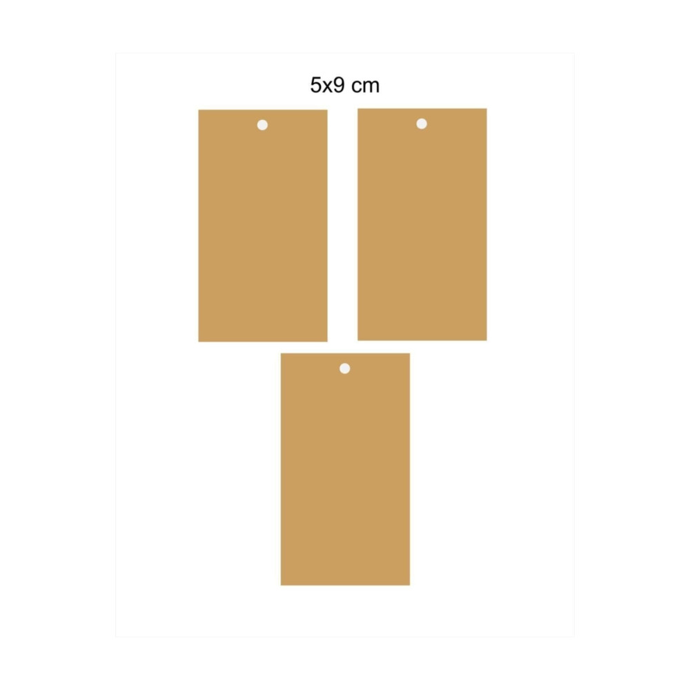 100 Adet 5x9 Cm Kraft Dikdörtgen Etiket