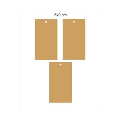 100 Adet 5x9 Cm Kraft Dikdörtgen Etiket