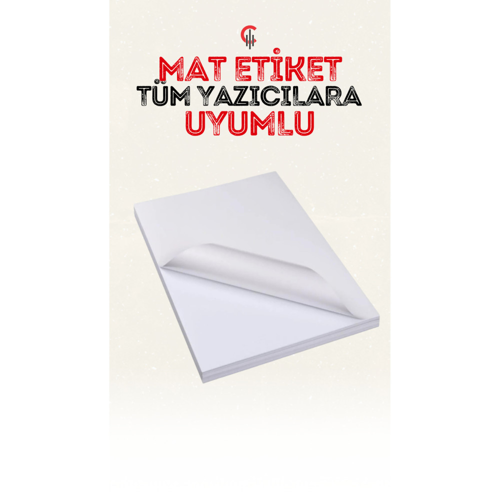 Yapışkanlı Mat Etiket A4 - 25 Adet Tüm Yazıcılara Uygun