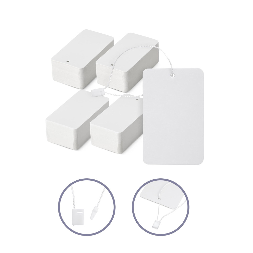 Beyaz Ipli Ürün Etiketleri 50 Adet 5x9 Cm