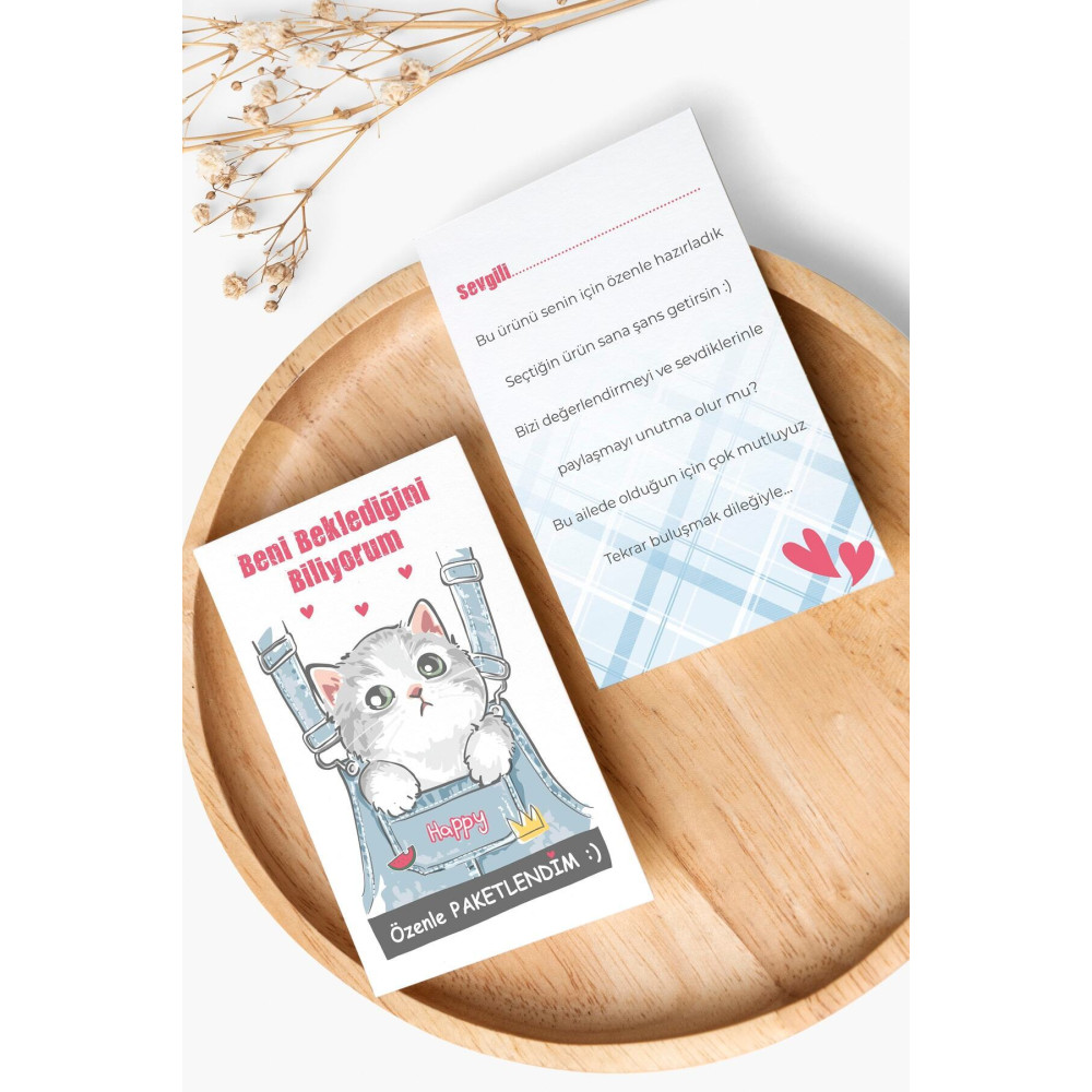 Happy Cats Teşekkür Kartı 100 Adet - Hafsa Ticaret
