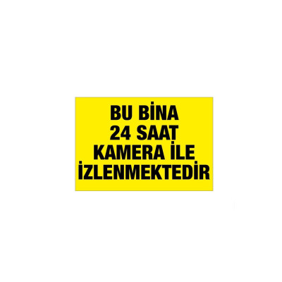 Bu Bina 24 Saat Kamera İle İzlenmektedir Renkli Sticker 35x50 Cm