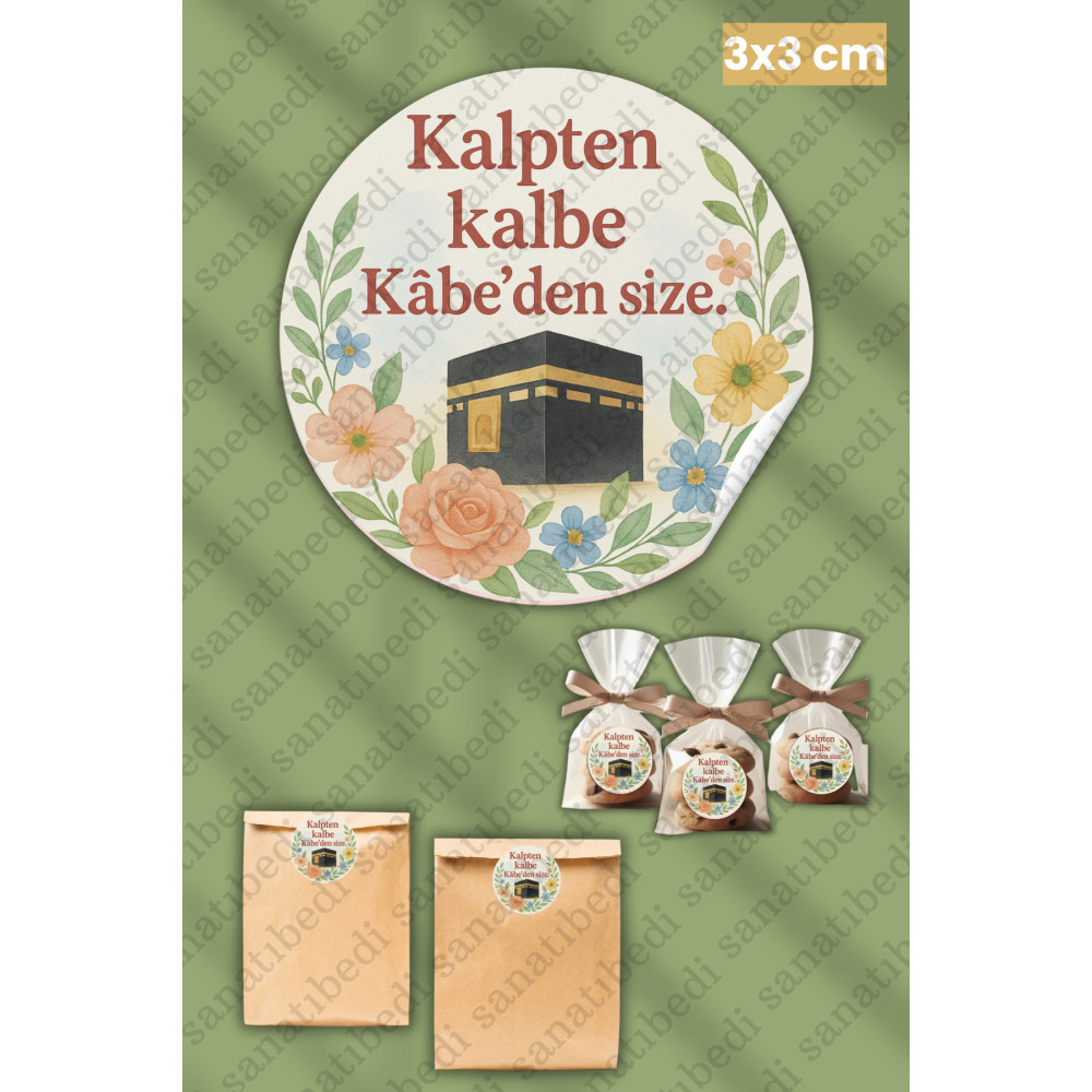 50 Adet Kabe Paketleme Sticker - Hac Umre Hediyelik