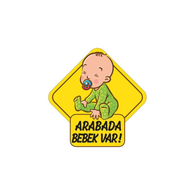 Rvell Arabada Bebek Var Araba Stickeri 15x15cm