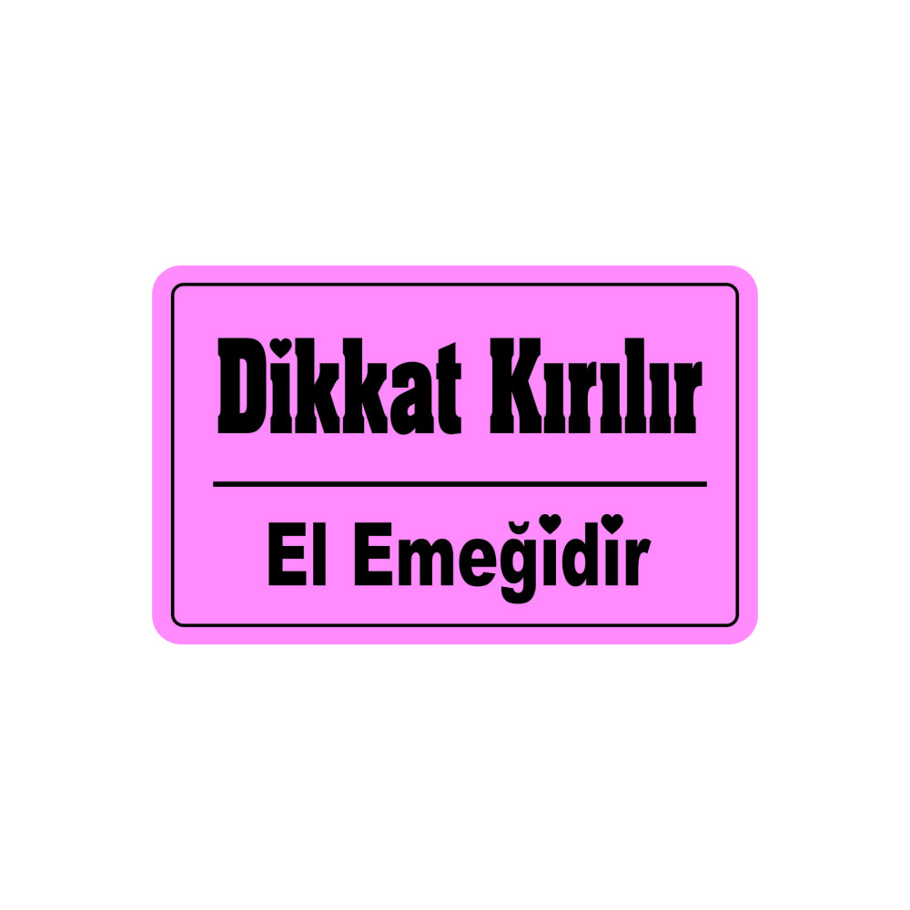 64 Adet 5 X 3 Cm Siyah Pembe Eğlenceli Sticker Etiket