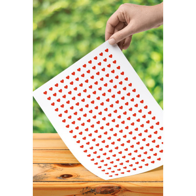 240 Adet Kırmızı Renkli Kalp Sticker Etiket Çıkartma