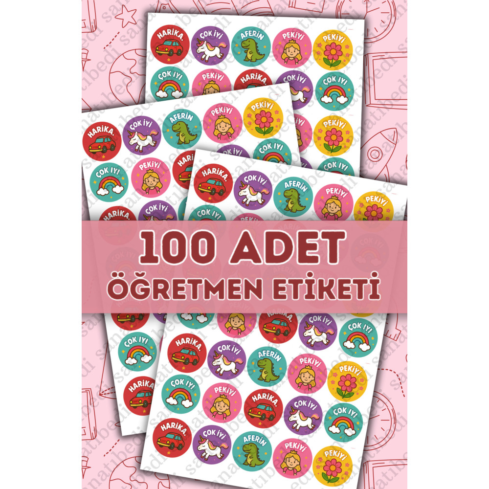 90 Adet Öğretmen Etiketi - Motivasyon Sticker