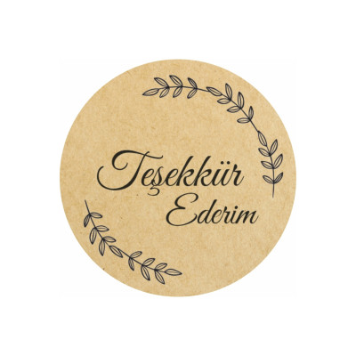 64 Adet Kraft Görünüm Yapışkanlı Sticker Etiket