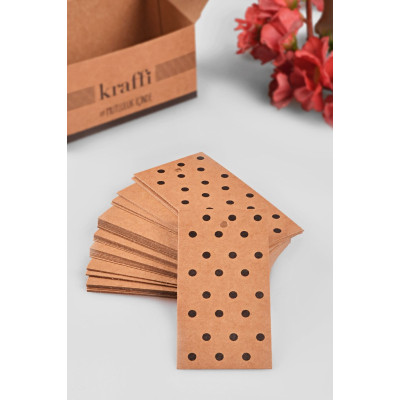 50 Adet Puantiye Desenli Kraft Ürün - Kaliteli Ambalaj