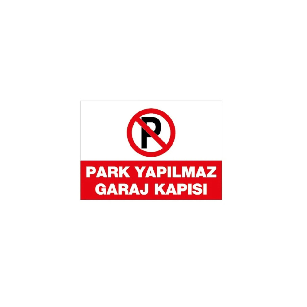 Park Yapılmaz Garaj Kapısı Renkli Sticker 25x35 cm
