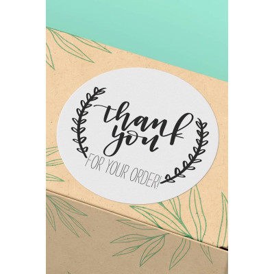 Thank You Sticker - 45 Adet Siyah Yazılı Etiket