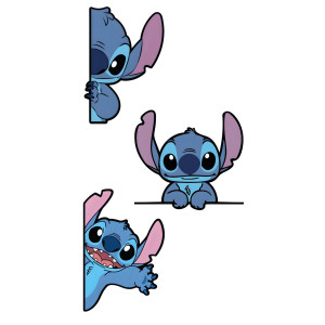 Stitch Sticker 4'lü Set - Su Geçirmez ve Yüksek Çözünürlük