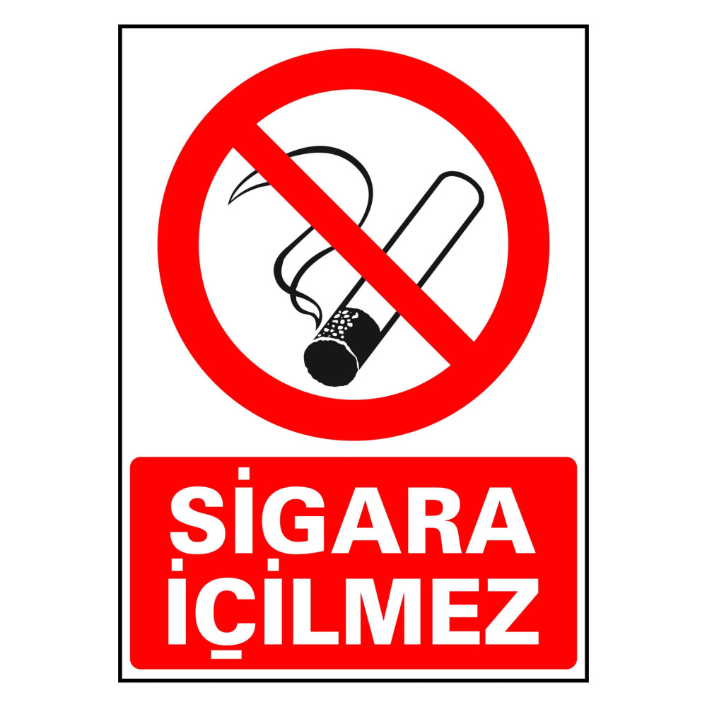Sigara Içilmez Kendinden Yapışkanlı Etiket 17,5 X 25 Cm