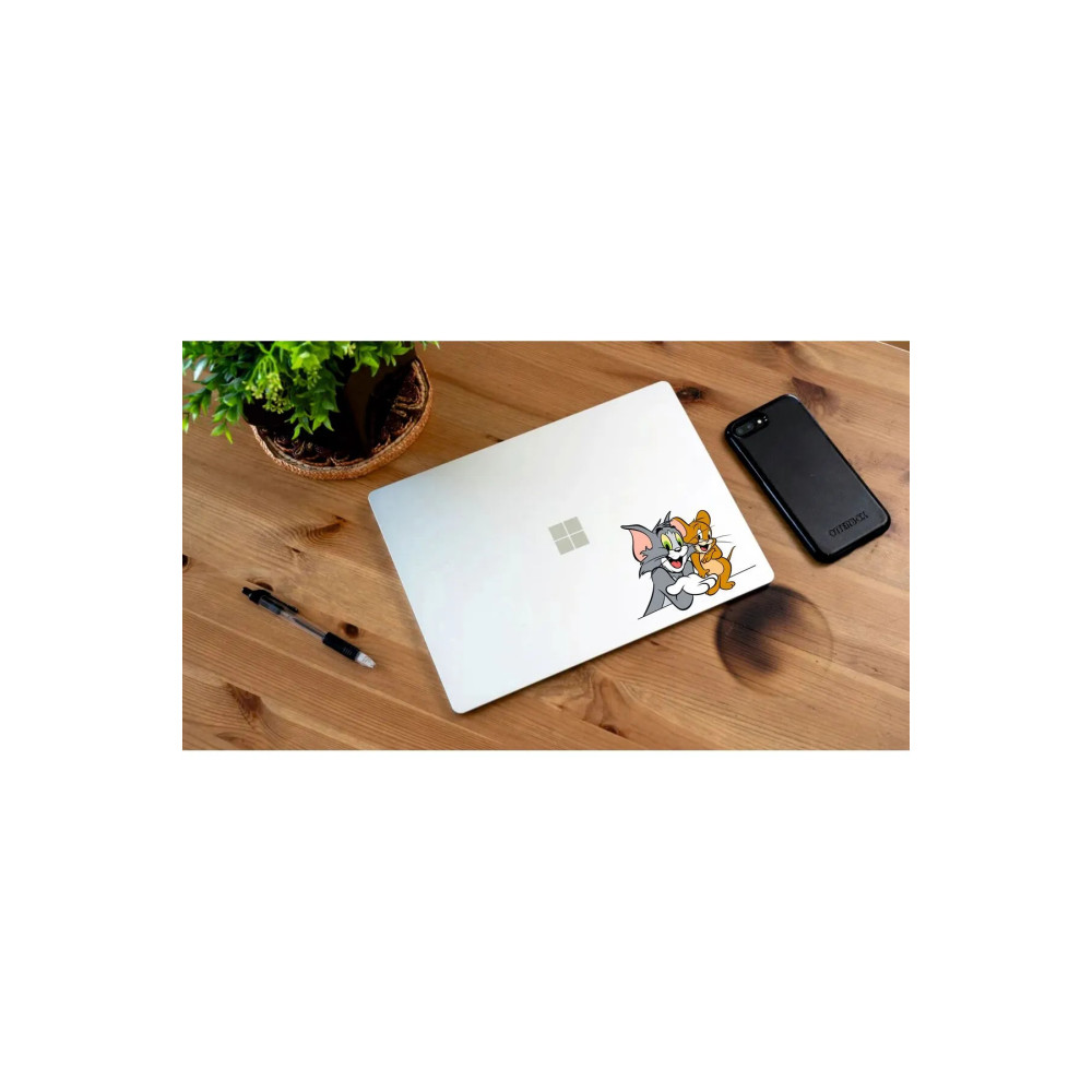 Kedi & Fare Sticker 18x14 Cm - Eğlenceli Tasarım