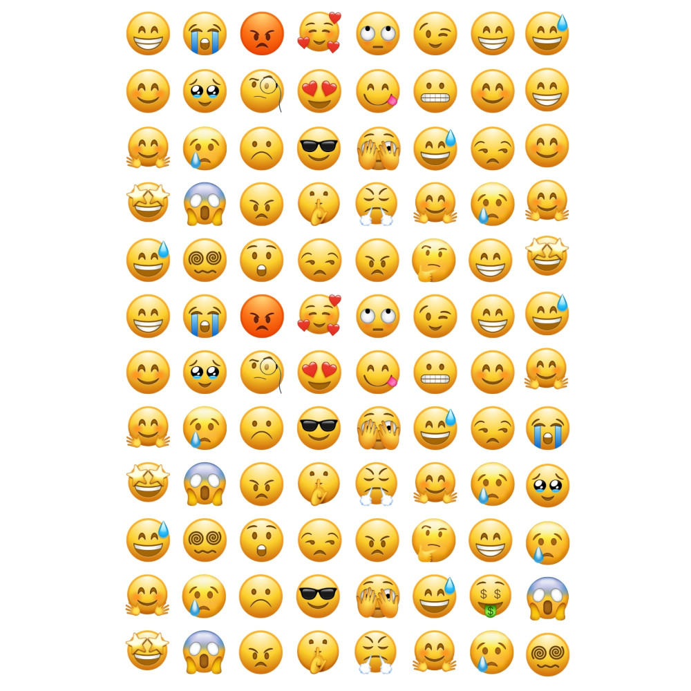Karışık Emoji Sticker Seti - 96 Adet Duygu ve Yüz İfadesi