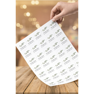 60 Adet 4cm Çapında Suluboya Zeytindalı Aşk Sticker