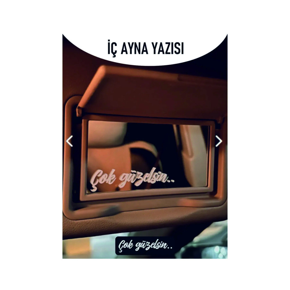 Çok Güzelsin Güneşlik Ayna Yazısı Sticker