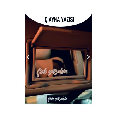 Çok Güzelsin Güneşlik Ayna Yazısı Sticker