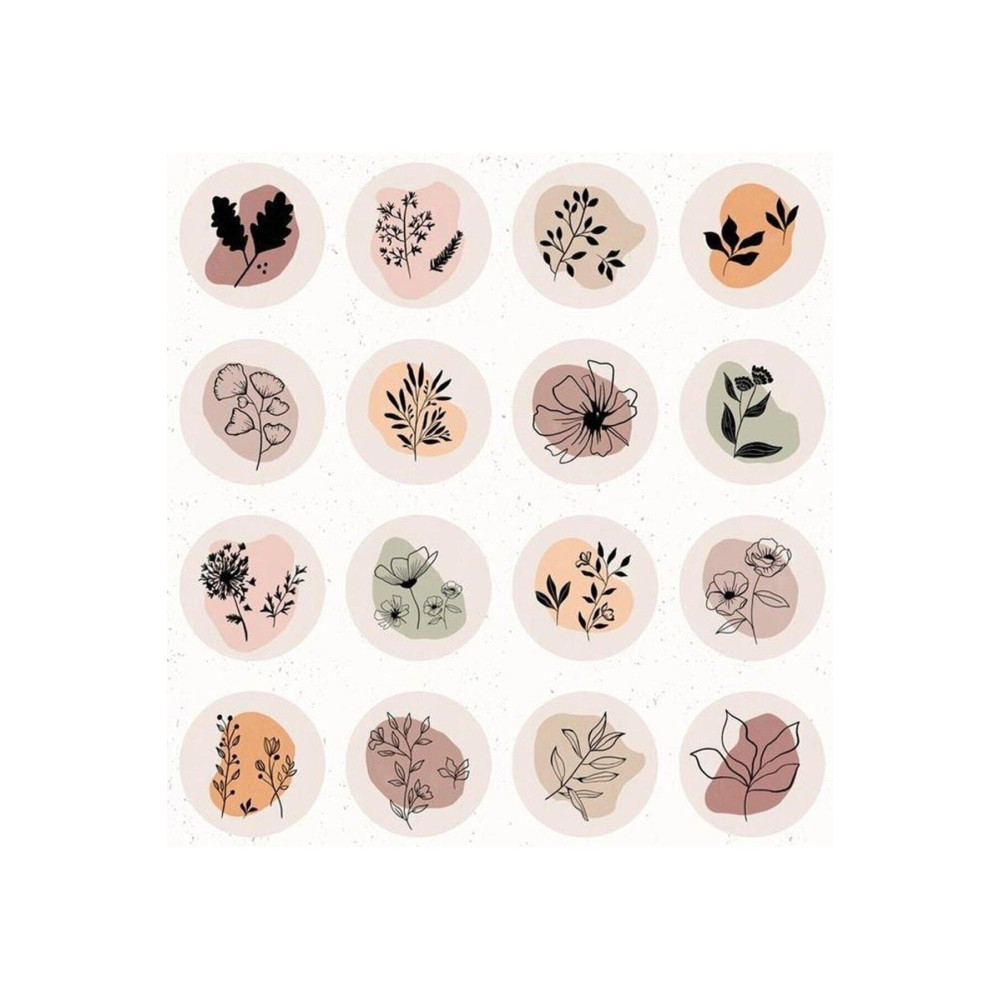 32 Adet Instagram Simgeleri Botanik Kır Çiçekleri Sticker