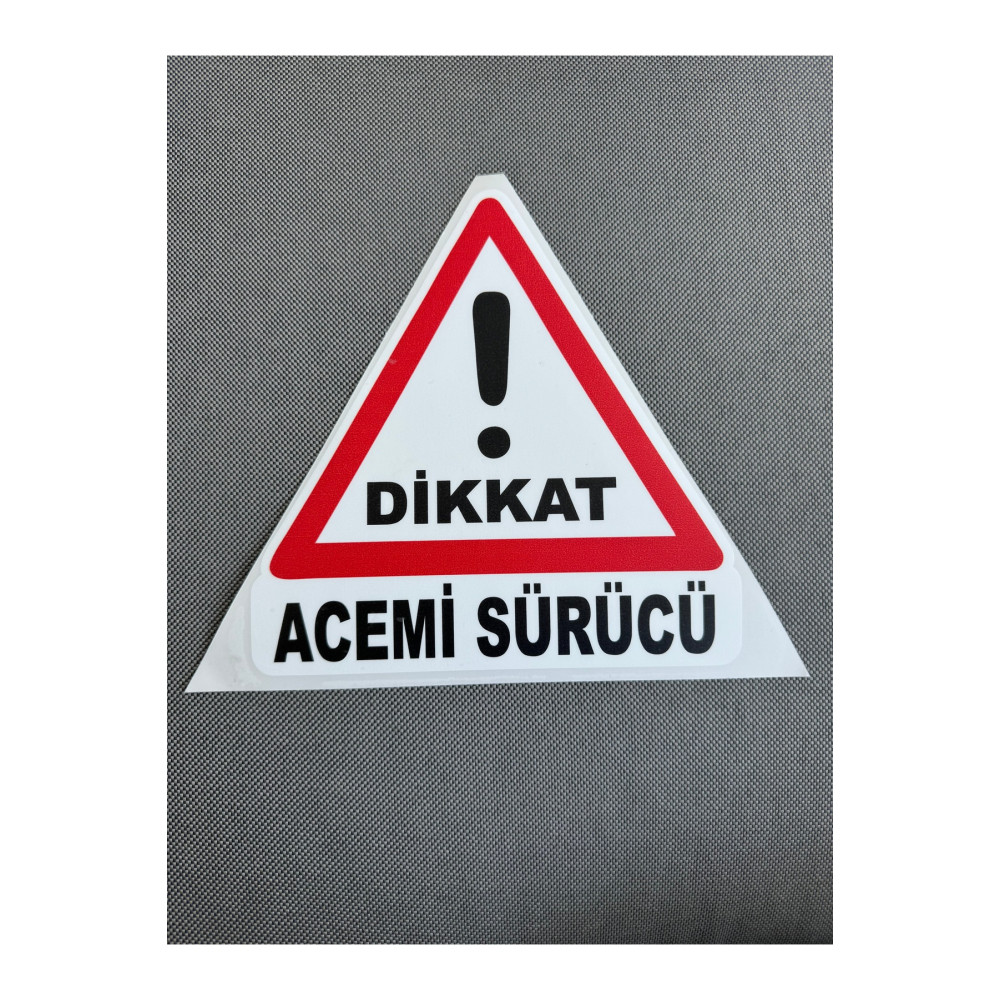 Dikkat Acemi Sürücü Sticker 20x20 - Güvenli Sürüş İçin