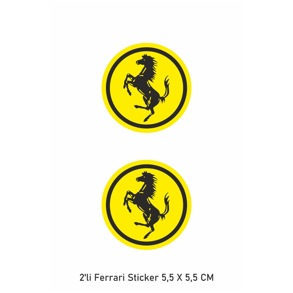 2’li Ferrari Yuvarlak Seti 5,5x5,5 cm – Suya Dayanıklı