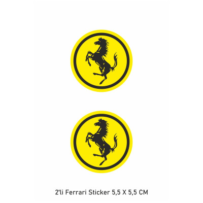 2’li Ferrari Yuvarlak Seti 5,5x5,5 cm – Suya Dayanıklı
