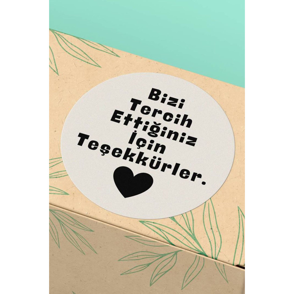 4x4cm Sticker - Teşekkürler Yazılı Paketleme Etiketi - ST2311
