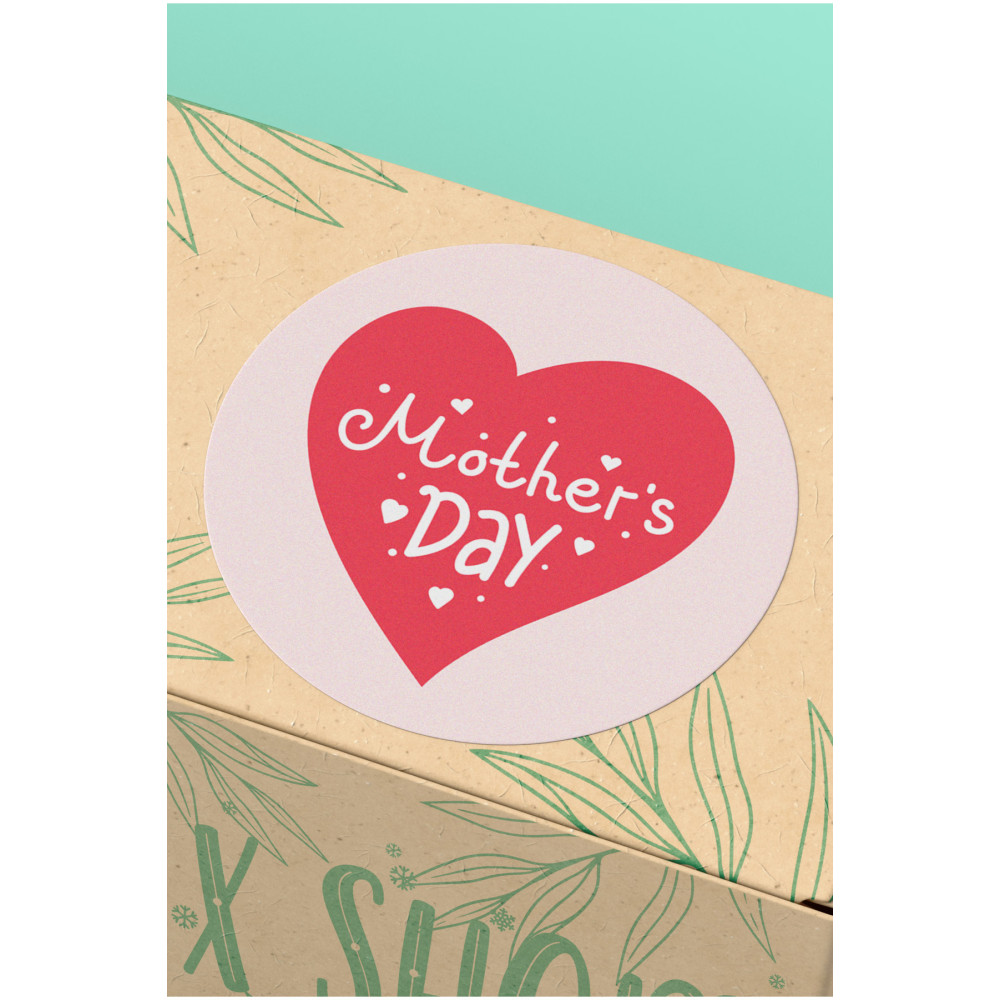 Mothers Day Yazılı Kalpli Anneler Günü Sticker - 90 Adet