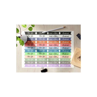 48 Adet Renkli Thank You Bant Sticker Çıkartma Etiket