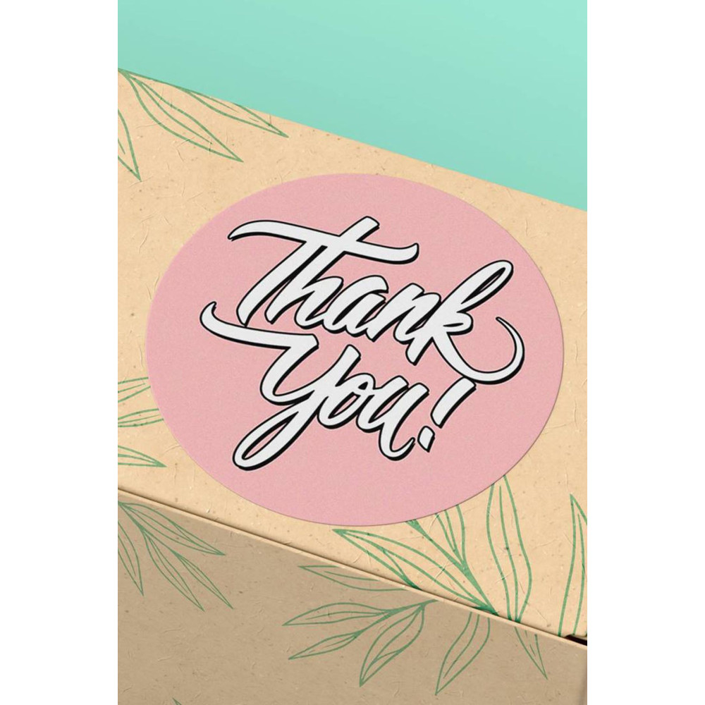 4x4cm - 60 Adet Thank You Sticker Teşekkürler Etiketi