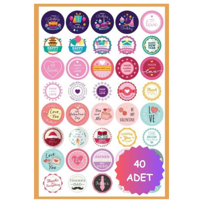 Kutlama Love Sticker Set - Renkli Etiket Çıkartma Kitabı
