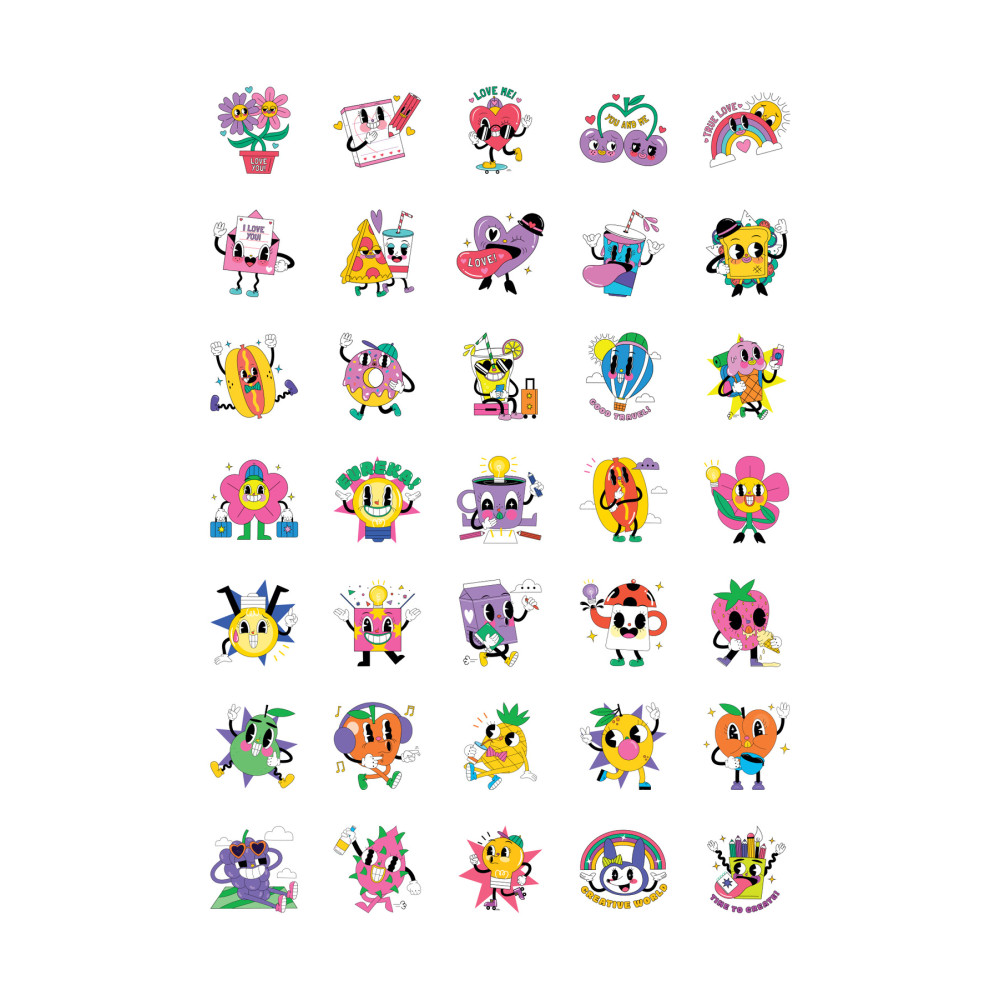 35 Adet Eğlenceli Sticker Etiket Set - Kişiselleştirici