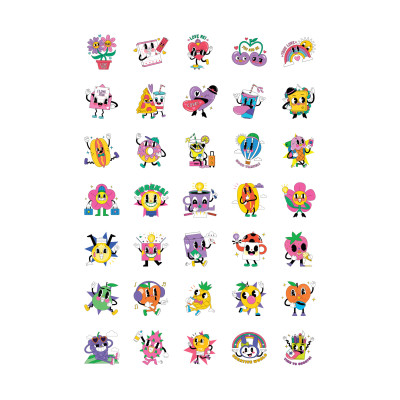 35 Adet Eğlenceli Sticker Etiket Set - Kişiselleştirici