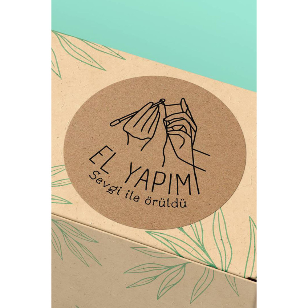 Sticker Kraft Görünümlü El Yapımı Yazılı Paketleme Etiketi - ST2285