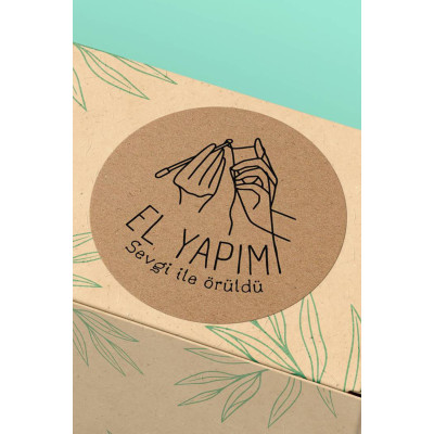 Sticker Kraft Görünümlü El Yapımı Yazılı Paketleme Etiketi - ST2285