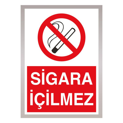 Sigara Içilmez Uyarı Levhası RENKLİ STİCKER 35x50 CM