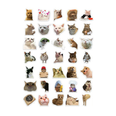 Kedi Mood Sticker Seti 35 Adet - Bullet Journal - Ajanda -Planner - Defter - Laptop-Tablet İçin