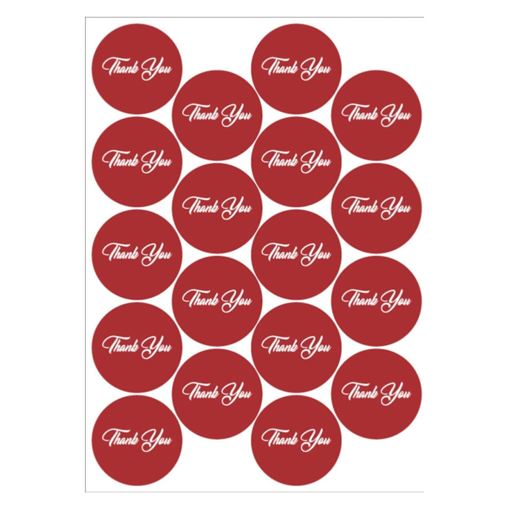 64 Adet Bordo Thank You Sticker Etiket Çıkartma
