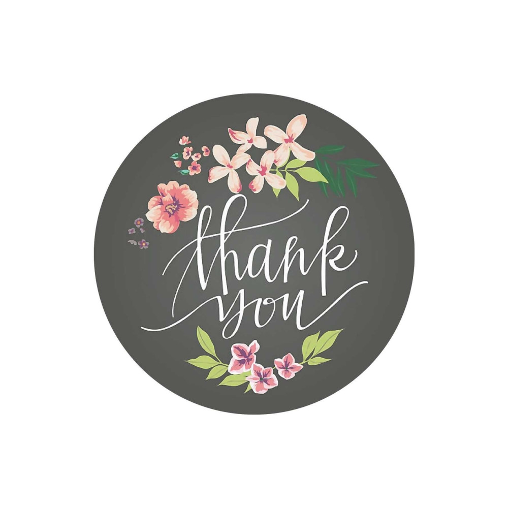 60 Adet 4x4 Cm Mat Kuşe Thank You Sticker Etiket