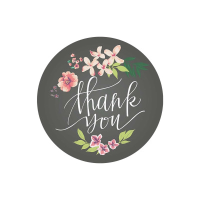 60 Adet 4x4 Cm Mat Kuşe Thank You Sticker Etiket
