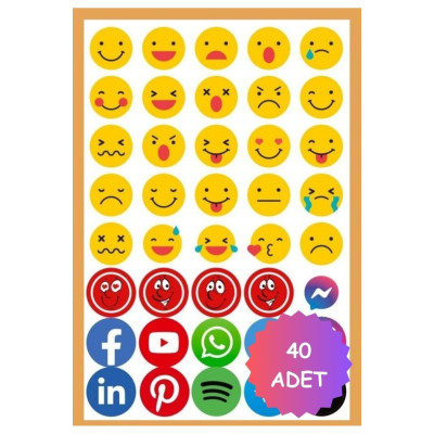 Emoji Sosyal Medya Sticker Set - Planlayıcı için Etiket