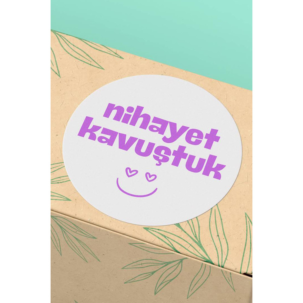Lila Mor Kargo Ambalaj Etiketi Sticker - 90 Adet