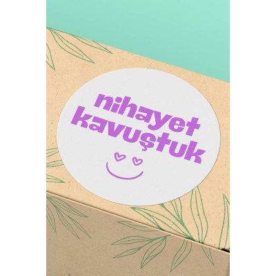 Lila Mor Kargo Ambalaj Etiketi Sticker - 90 Adet