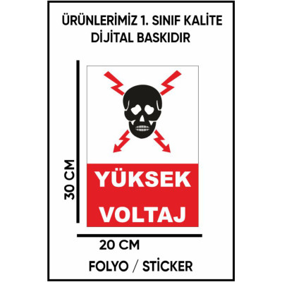 Yüksek Voltaj Uyarı Dijital Baskı Folyo / Sticker