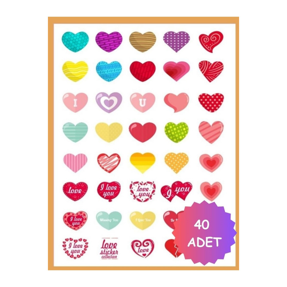 Renkli Kalp Sticker Set - Planlayıcı ve Ajanda İçin