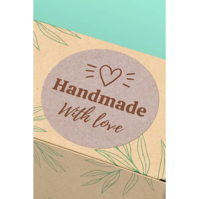 Kalpli Handmade With Love Kargo Etiketi - 90 Adet